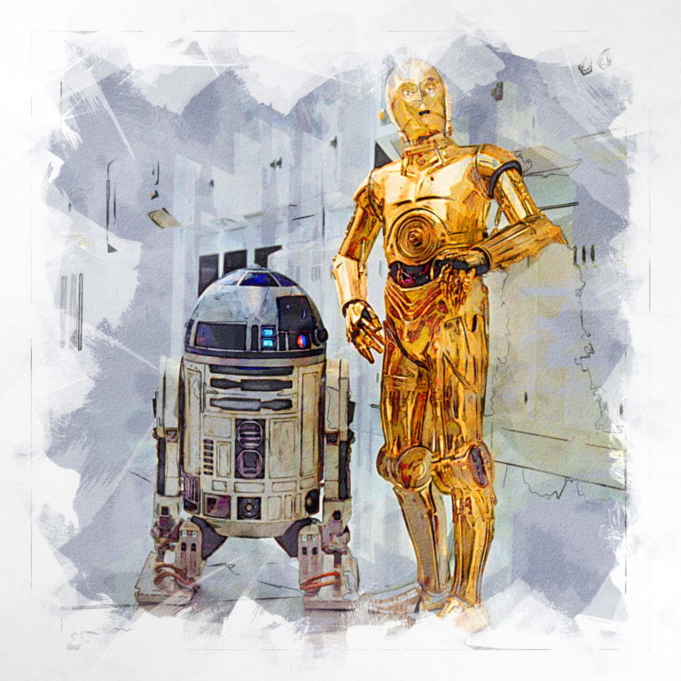 r2d2 c3po photoshop art